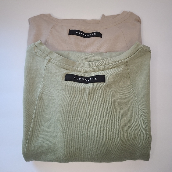 Alphalete Tops - Alphalete women's tee's Tan and Green